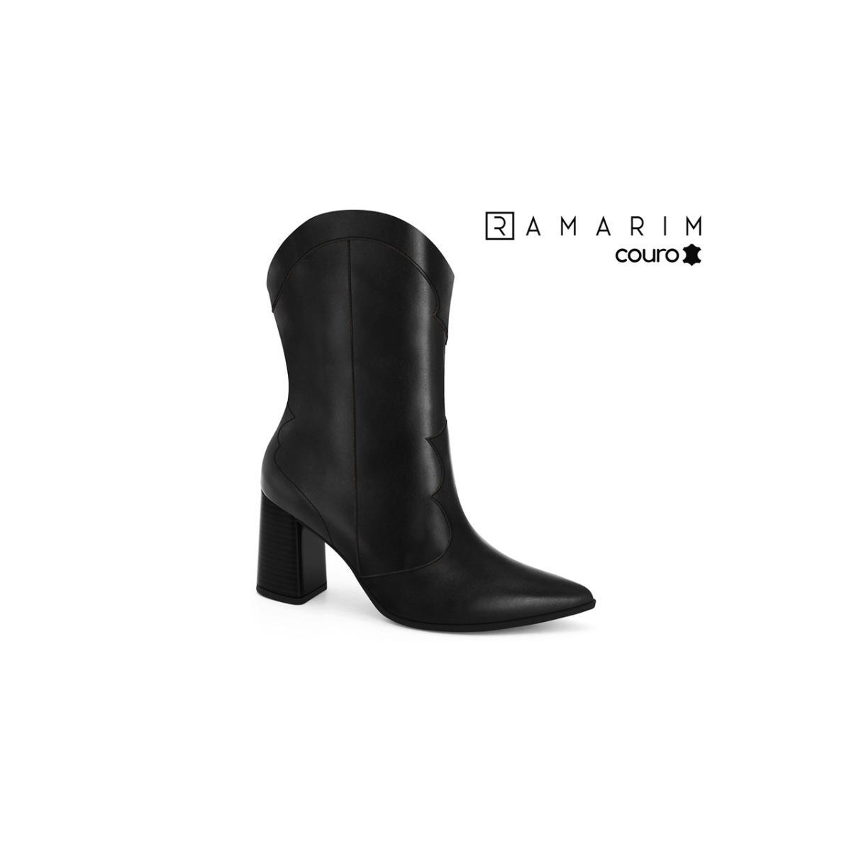 Imagem 2 do produto Bota Feminina Salto Couro Ramarim 021145
