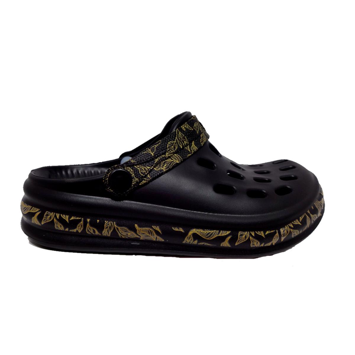 Imagem 1 do produto Babuche Feminino Conforto Preto/Dourado Boa Onda