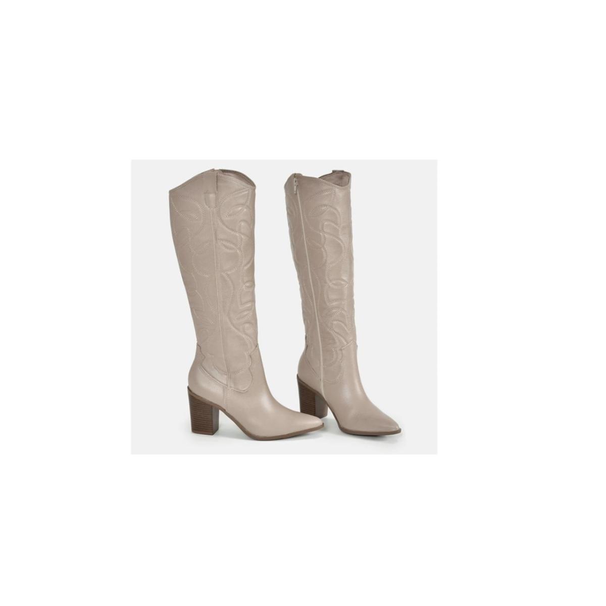 Imagem 3 do produto Bota Western Feminina Couro Bordada Off Via Marte 021063