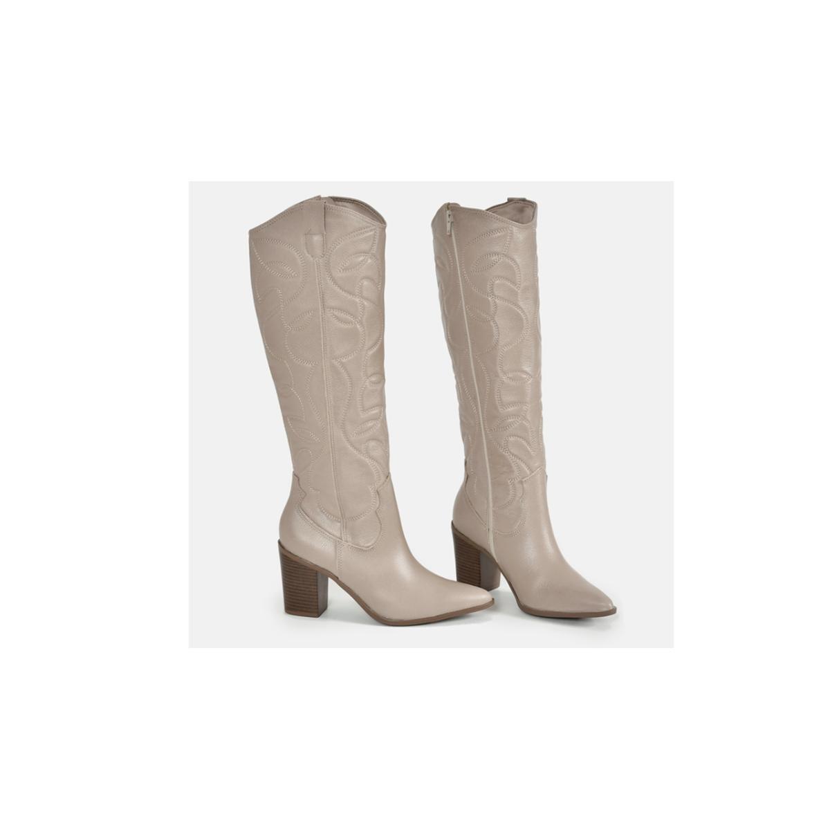 Imagem 2 do produto Bota Western Feminina Couro Bordada Off Via Marte 021063