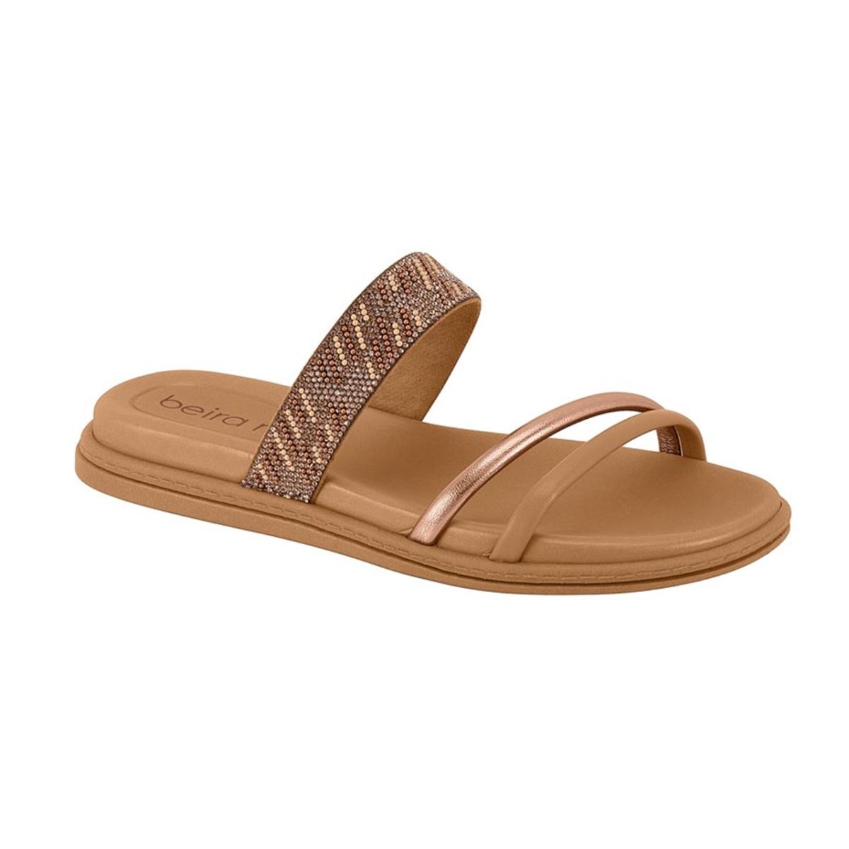 Imagem 1 do produto Papete Feminina Camel/Ouro Rosado Beira Rio 023012