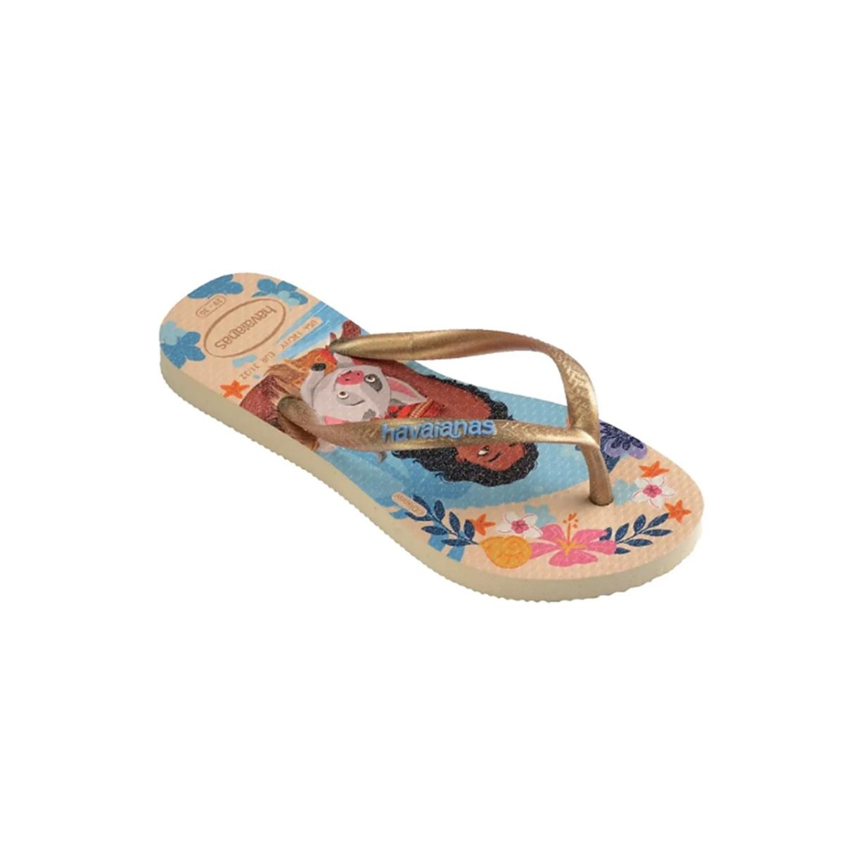 Imagem 3 do produto Chinelo Slim Infantil Princesas Glitter Havaianas 022478