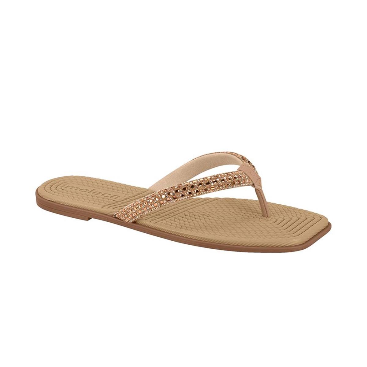 Imagem 1 do produto Chinelo Feminino Dedo Nude Strass Moleca 022982