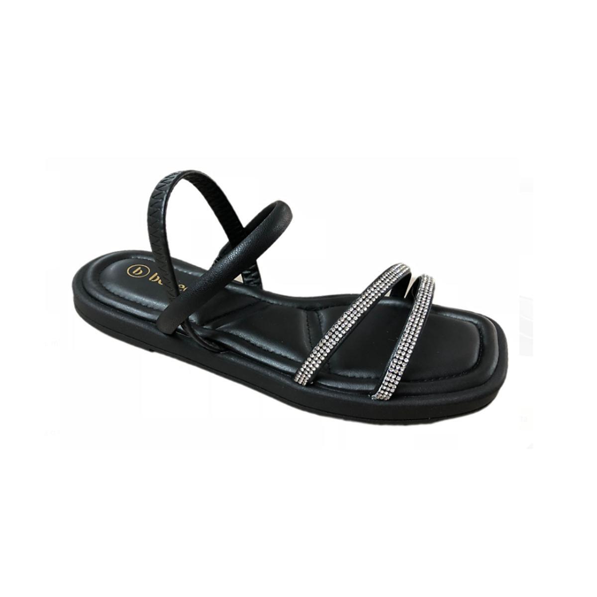 Imagem 1 do produto Sandália Feminina Tiras Strass Bebecê 019991