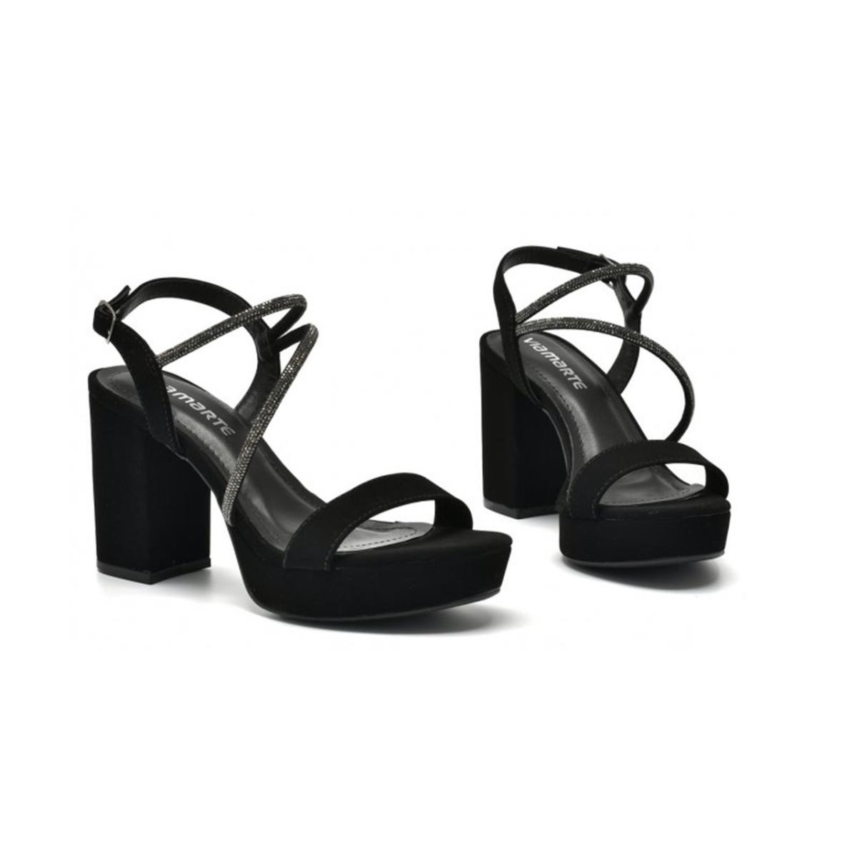 Imagem 2 do produto Sandalia Feminina Salto Meia Pata Nobuck Via Marte 021903