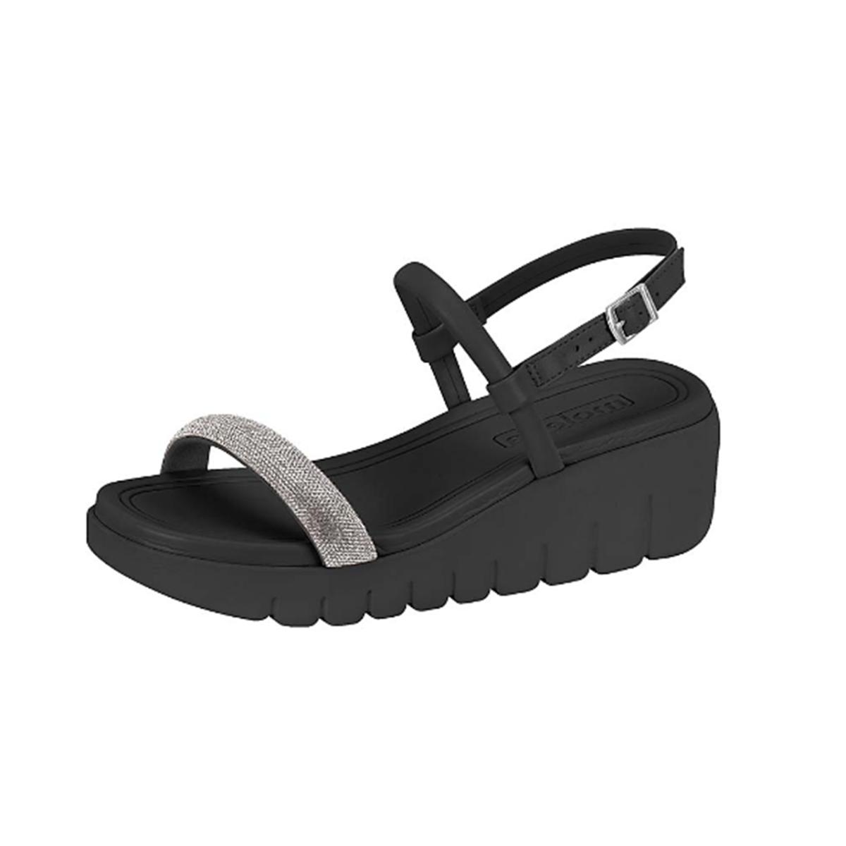 Imagem 2 do produto Sandália Feminina Strass Anabela Moleca 021137