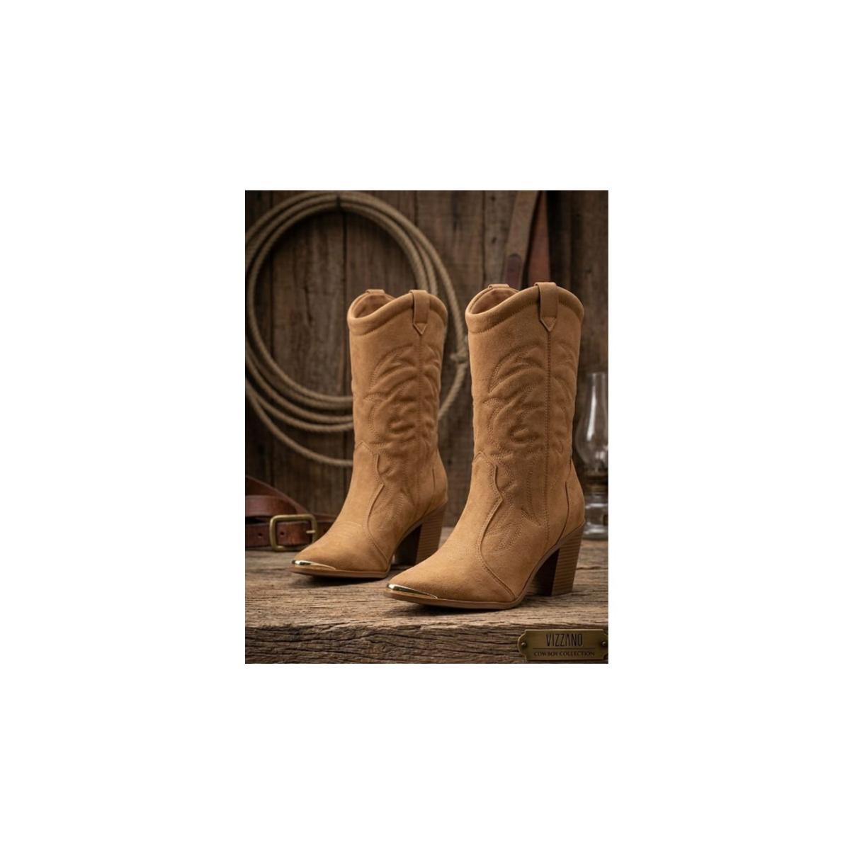 Imagem 3 do produto Bota Western Feminina Camurça Bordada Vizzano 022685
