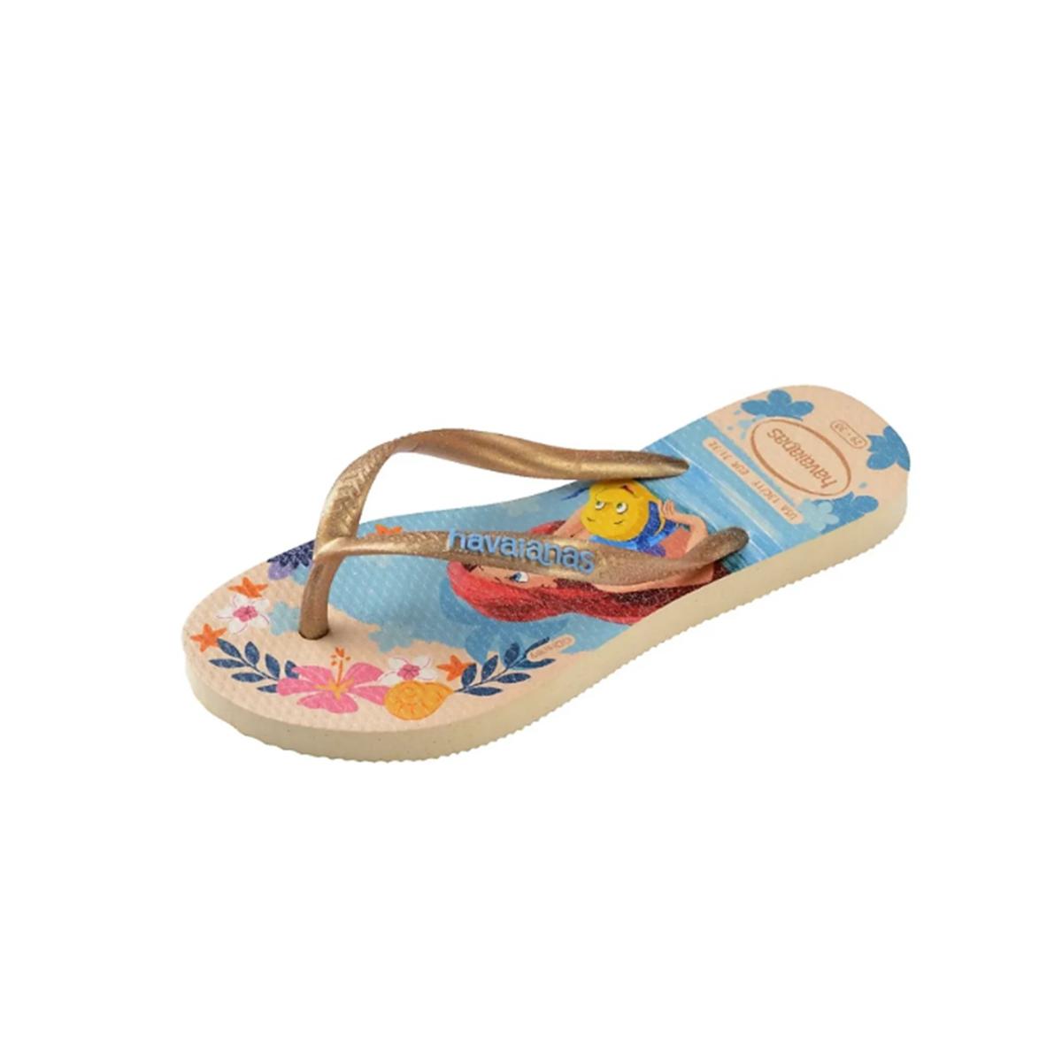 Imagem 4 do produto Chinelo Slim Infantil Princesas Glitter Havaianas 022478