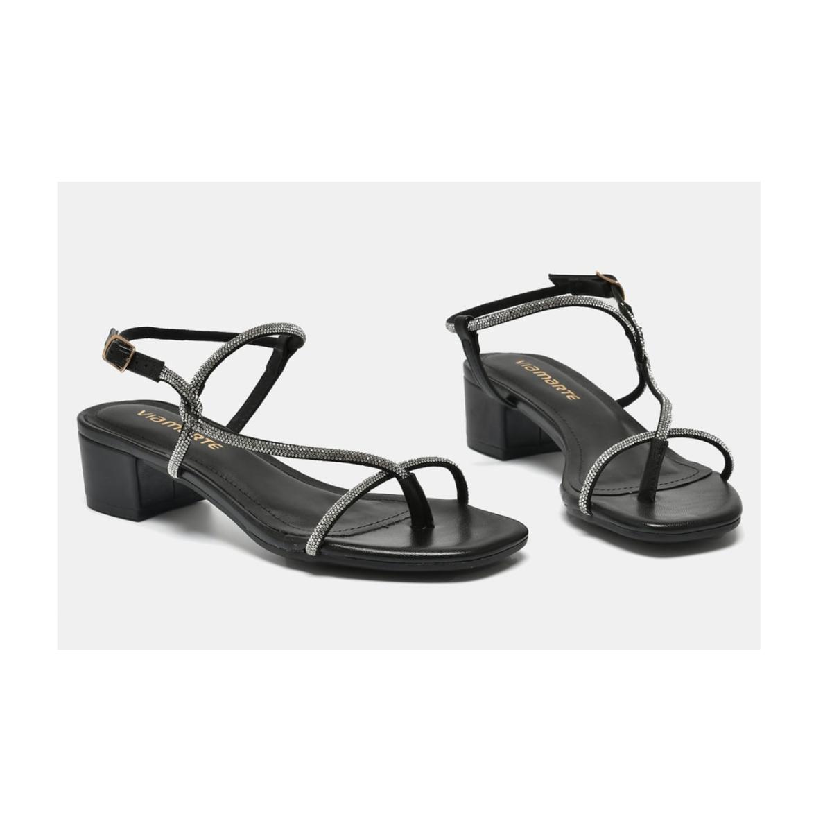 Imagem 2 do produto Sandália Salto Bloco Strass Via Marte 022134