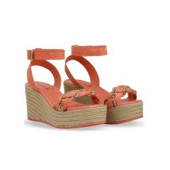 Thumbnail 2 do produto Sandália Anabela Couro Cordas Pêssego Bottero