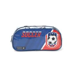 Thumbnail 1 do produto Estojo Escolar Infantil Soccer Azul/Vermelho Luxcel