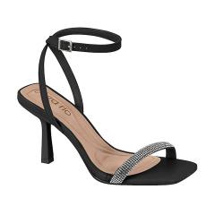 Thumbnail 1 do produto Sandália Feminina Strass Salto Medio Preta Beira Rio