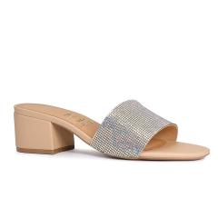 Thumbnail 1 do produto Tamanco Feminino Casual Strass Nude Santinelli