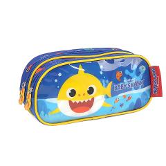 Thumbnail 4 do produto Estojo Infantil Baby Shark Duplo Azul/Amarelo Luxcel