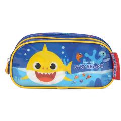 Thumbnail 1 do produto Estojo Infantil Baby Shark Duplo Azul/Amarelo Luxcel