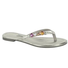 Thumbnail 1 do produto Rasterinha Feminina Metalizada Pedraria Prata Vizzano