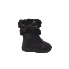Thumbnail 1 do produto Bota Feminina Infantil Pelinho Laço Preta Molekinha