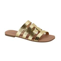 Thumbnail 1 do produto Rasteirinha Feminina Metalizado Serpente Ouro Vizzano