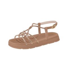 Thumbnail 2 do produto Sandália Feminina Flatform Strass Nude Moleca 022992