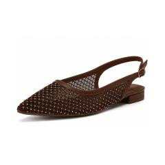 Thumbnail 2 do produto Sapatilha Slingback Bico Fino Tela/Strass Via Marte 022993