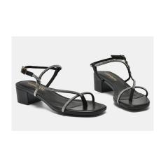 Thumbnail 2 do produto Sandália Salto Bloco Strass Via Marte 022134