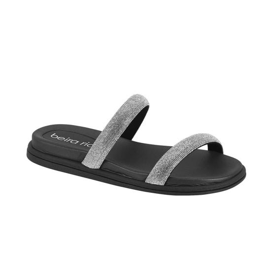 Papete Feminina Conforto Tiras Strass Beira Rio 023013