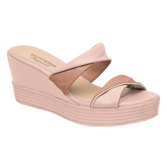 Tamanco Anabela Rosa Amêndoa Bottero 