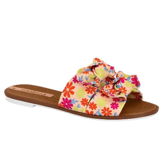 Rasteirinha Feminina Flat Multi Pink Moleca