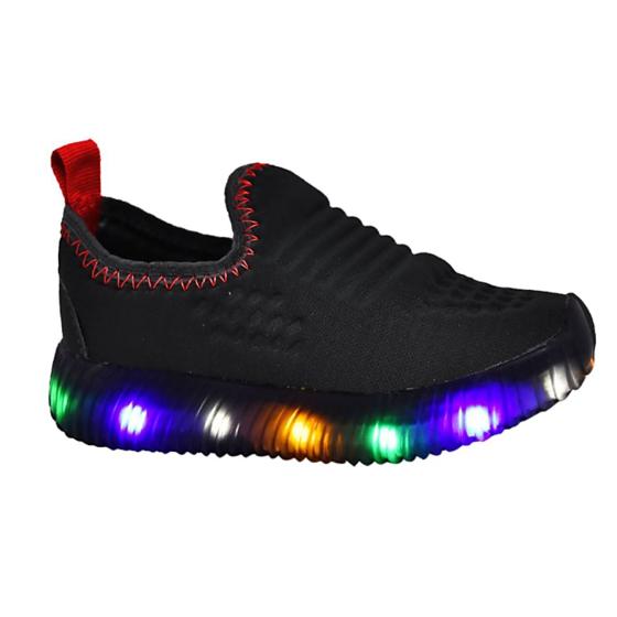 Tênis Infantil Masculino Led Preto Batatinha