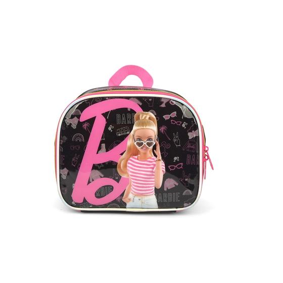 Lancheira Feminina Infantil Térmica Barbie Preto/Rosa Luxcel