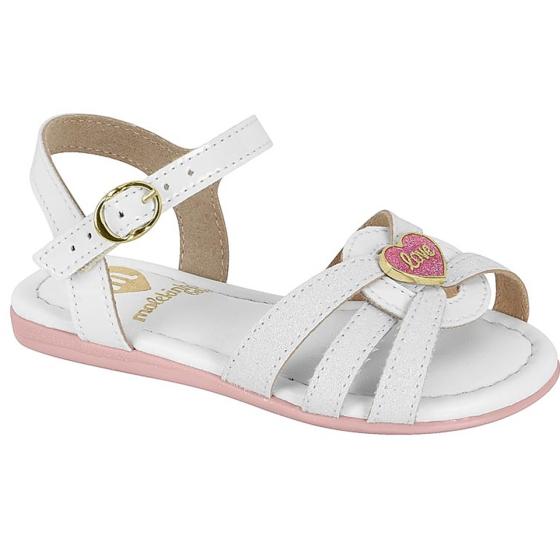 Sandalia Infantil Glitter Branca Feminina Branca Molekinha
