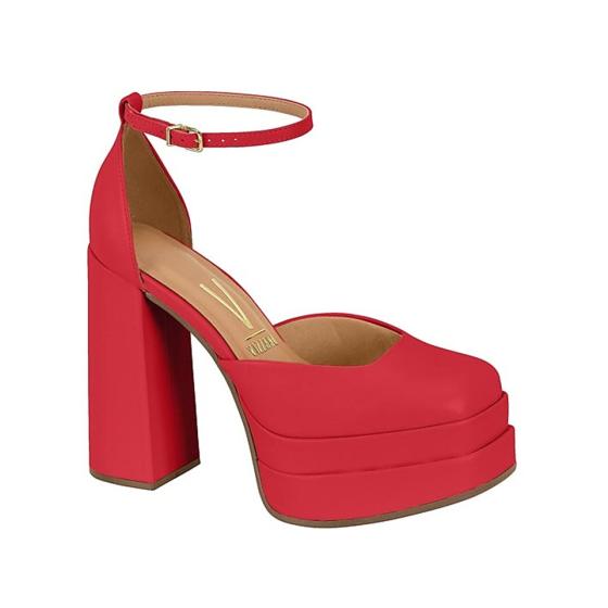 Sandalia Feminina Salto Alto Grosso Pink Gloss Vizzano 