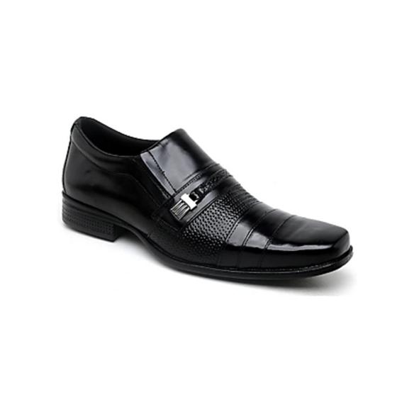 Sapato Masculino Social Fivela Couro Preto Andar Shoes