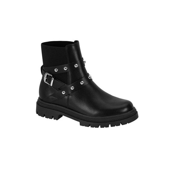 Bota Coturno Tratorada Feminina Spike/Fivela Preta Moleca