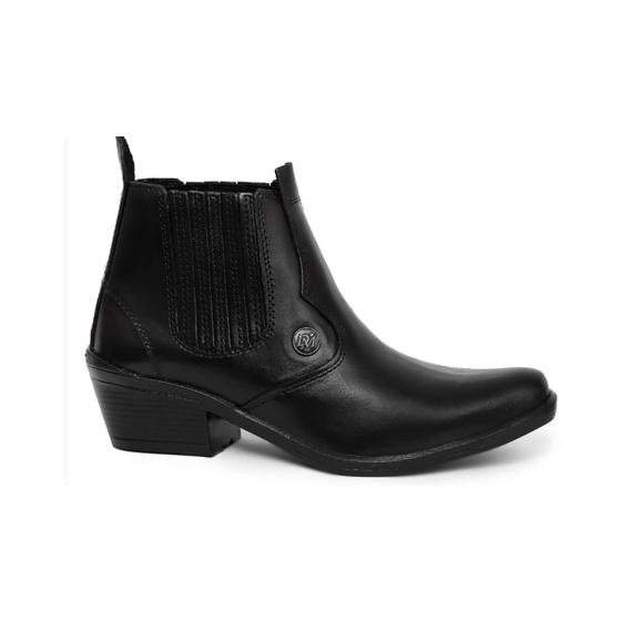 Bota Masculina Country Couro Preto Da Matta