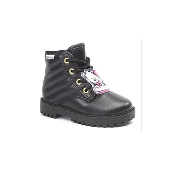 Coturno Infantil Baby Metalassê Preto Molekinha