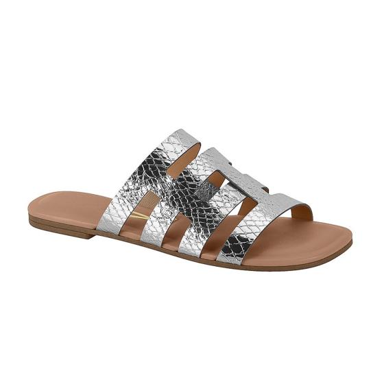 Rasteirinha Feminina Metalizada Prata Vizzano