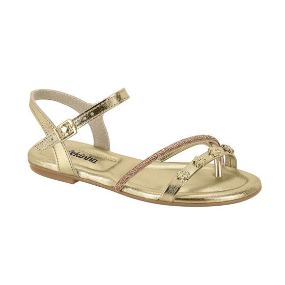 Sandália Infantil Metalizada Strass Molekinha 022999