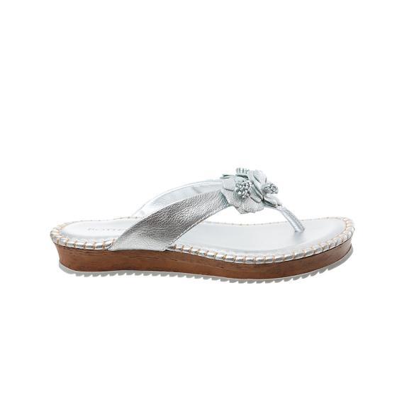 Tamanco Feminino Metalizado Flores Bottero 020189