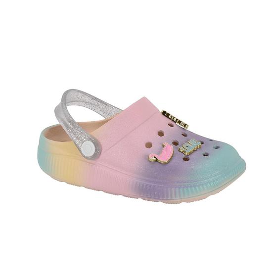 Babuche Infantil Bicolor/Glitter Botons Molekinha 022355