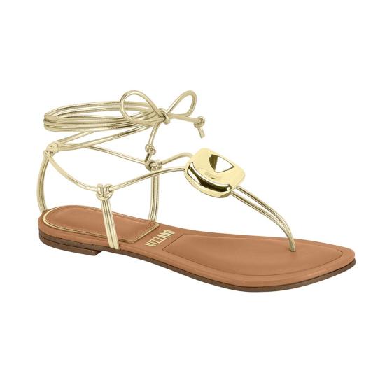 Sandália Rasteira Metalizada Amarração Vizzano 021070