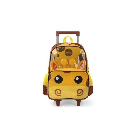Mochila Escolar Infantil Girafinha Rodinha Amarelo Up4you