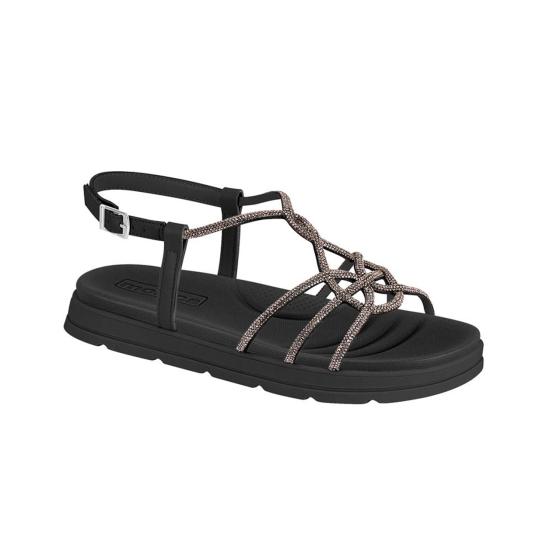 Sandália Papete Tiras Strass Moleca 022991