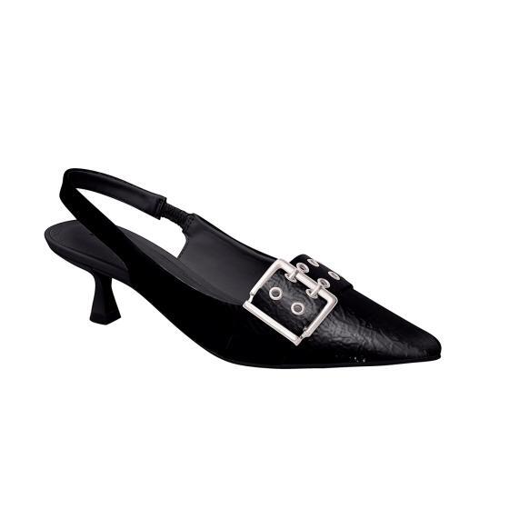 Sapato Scarpin Couro Brilho Fivela Bottero 020289