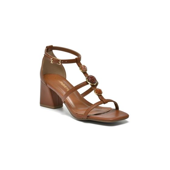 Sandália Feminina Pedriaria Salto Via Marte 021901