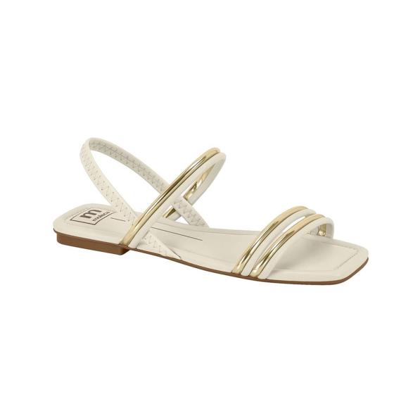 Sandália Rasteira Feminina Metalizada Off 022142