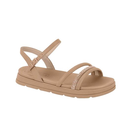 Sandália Papete Flatform Strass Moleca 022163