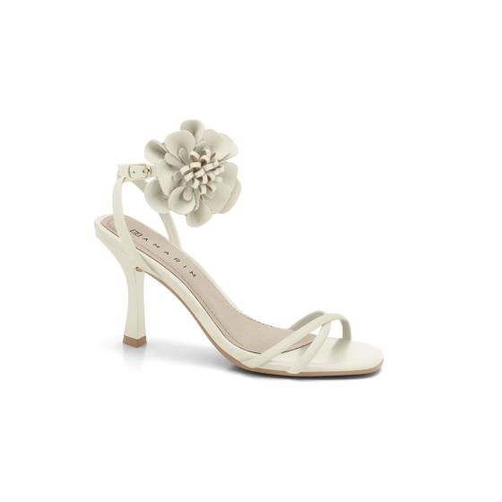 Sandália Feminina Salto Fino Flor Off Ramarim 020481