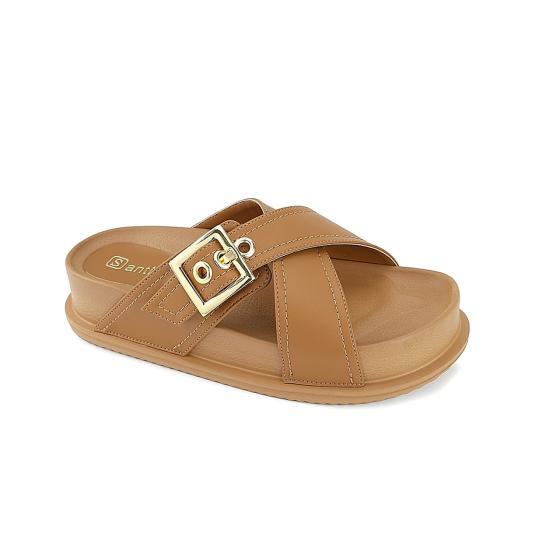 Tamanco Feminino Plataforma Tiras Cruzadas Santinelli 020381