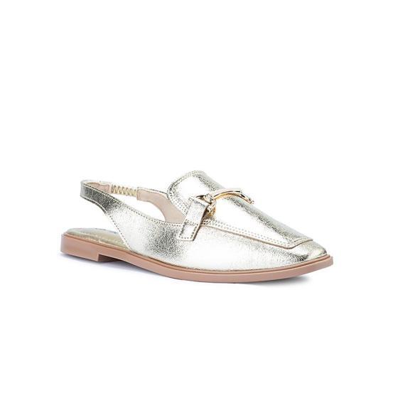 Mocassim Feminino Slingback Dourado Bebecê  019936